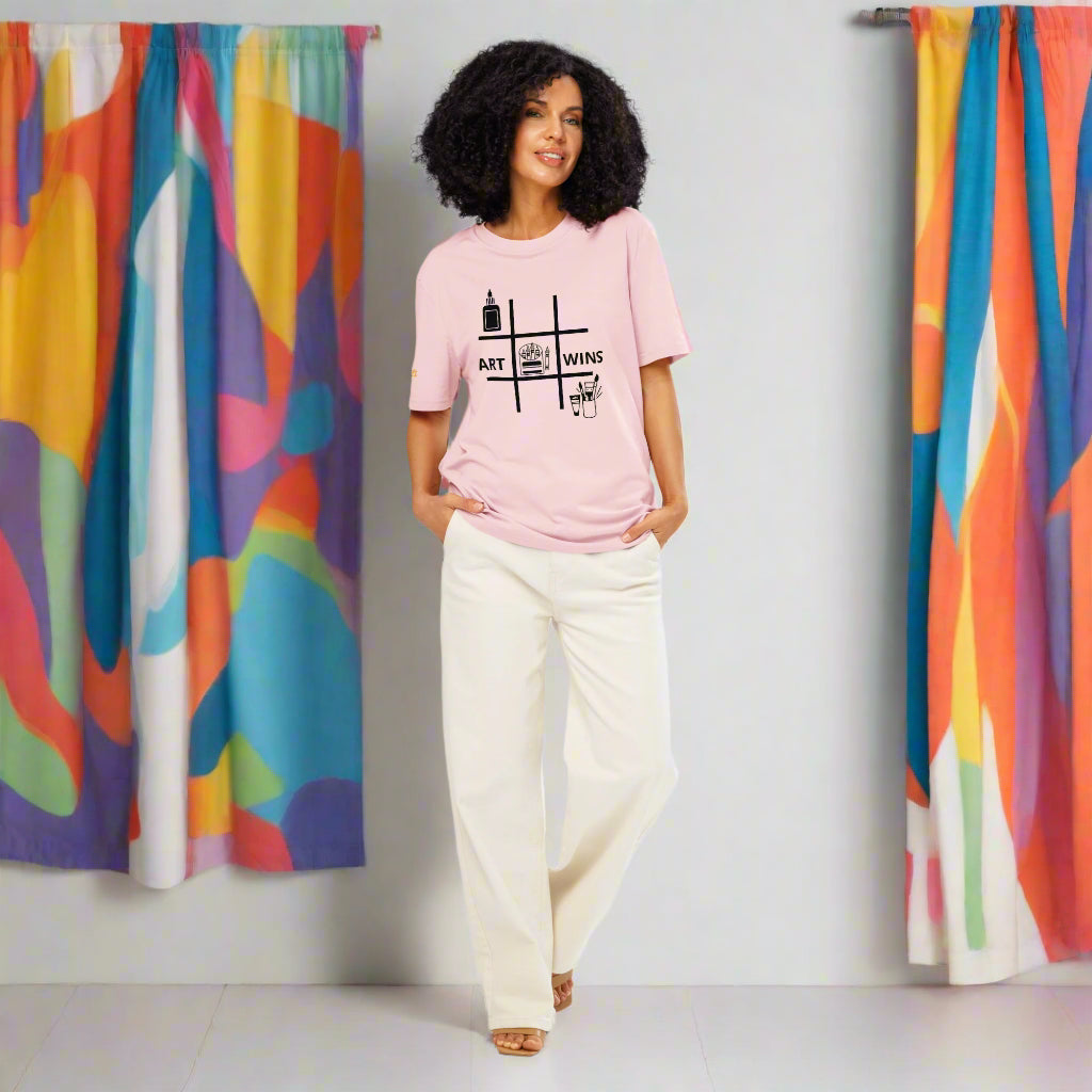Art Wins! (Tic Tac Toe)....Unisex Organic Ribbed Neck T-Shirt