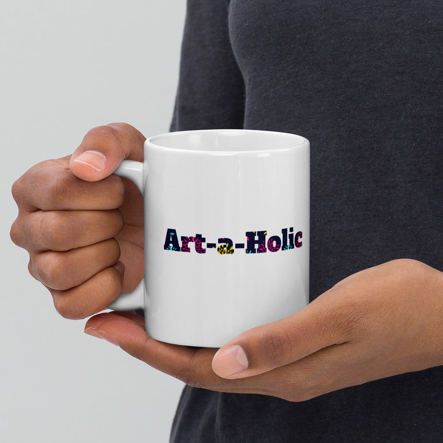 Jkc Artz Art-a-Holic White Glossy Mug
