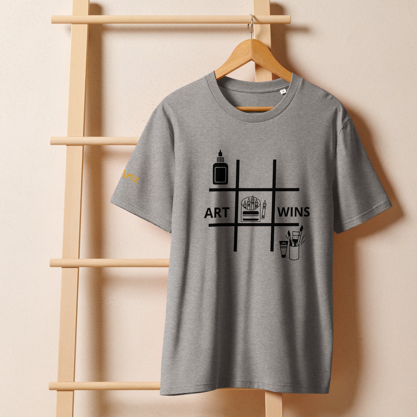 Art Wins! (Tic Tac Toe)....Unisex Organic Ribbed Neck T-Shirt