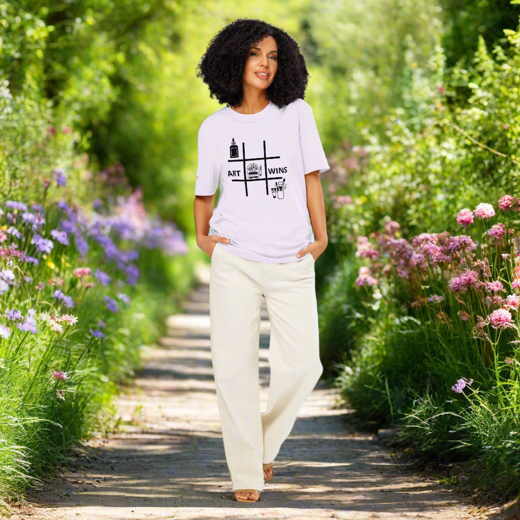 Art Wins! (Tic Tac Toe)....Unisex Organic Ribbed Neck T-Shirt