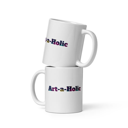 Jkc Artz Art-a-Holic White Glossy Mug