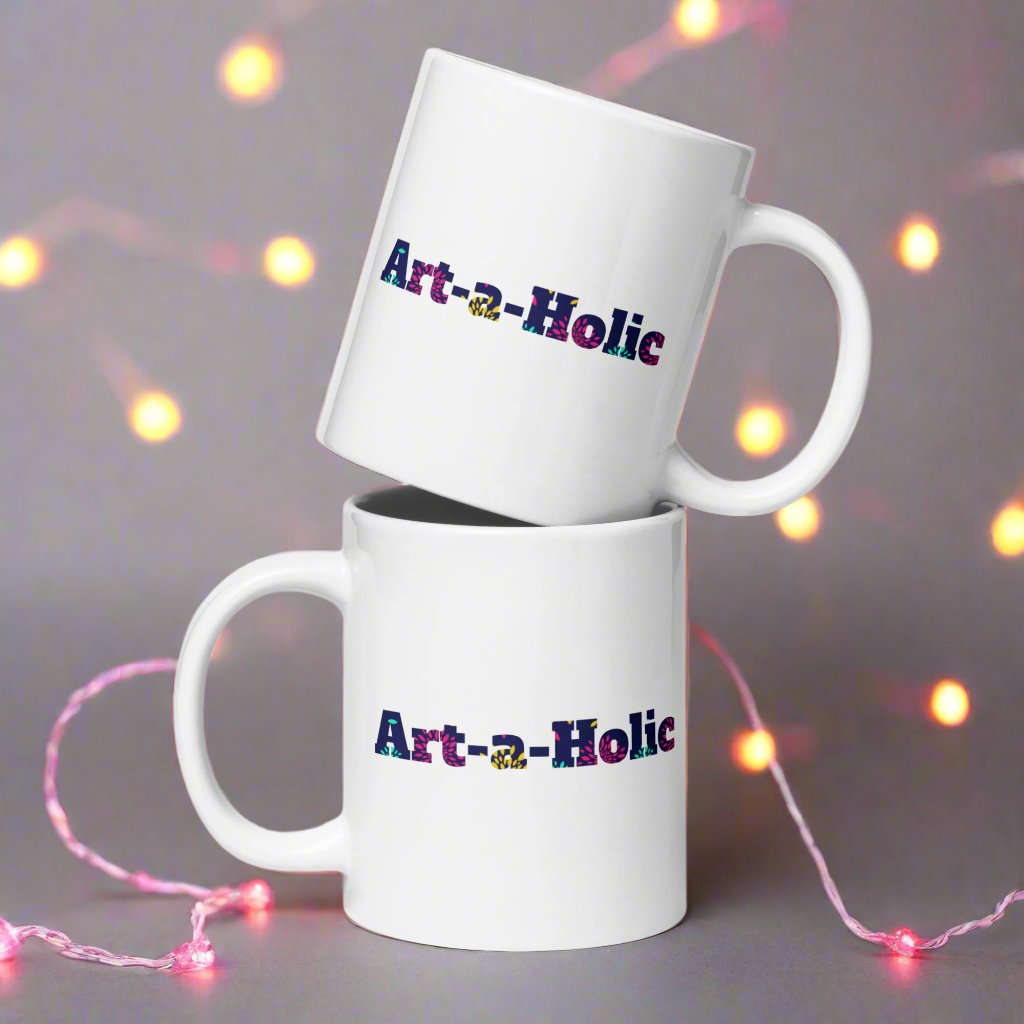 Jkc Artz Art-a-Holic White Glossy Mug