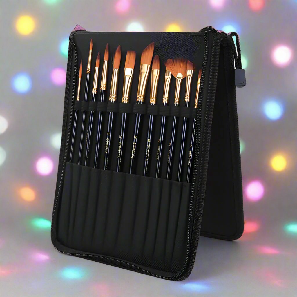 Black Rod Canvas Bag With Scraper Brush Art Supplies Set