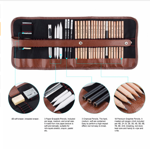 Sketch pencil 29 piece set /Beginner/Intermediate/Advanced Professional
