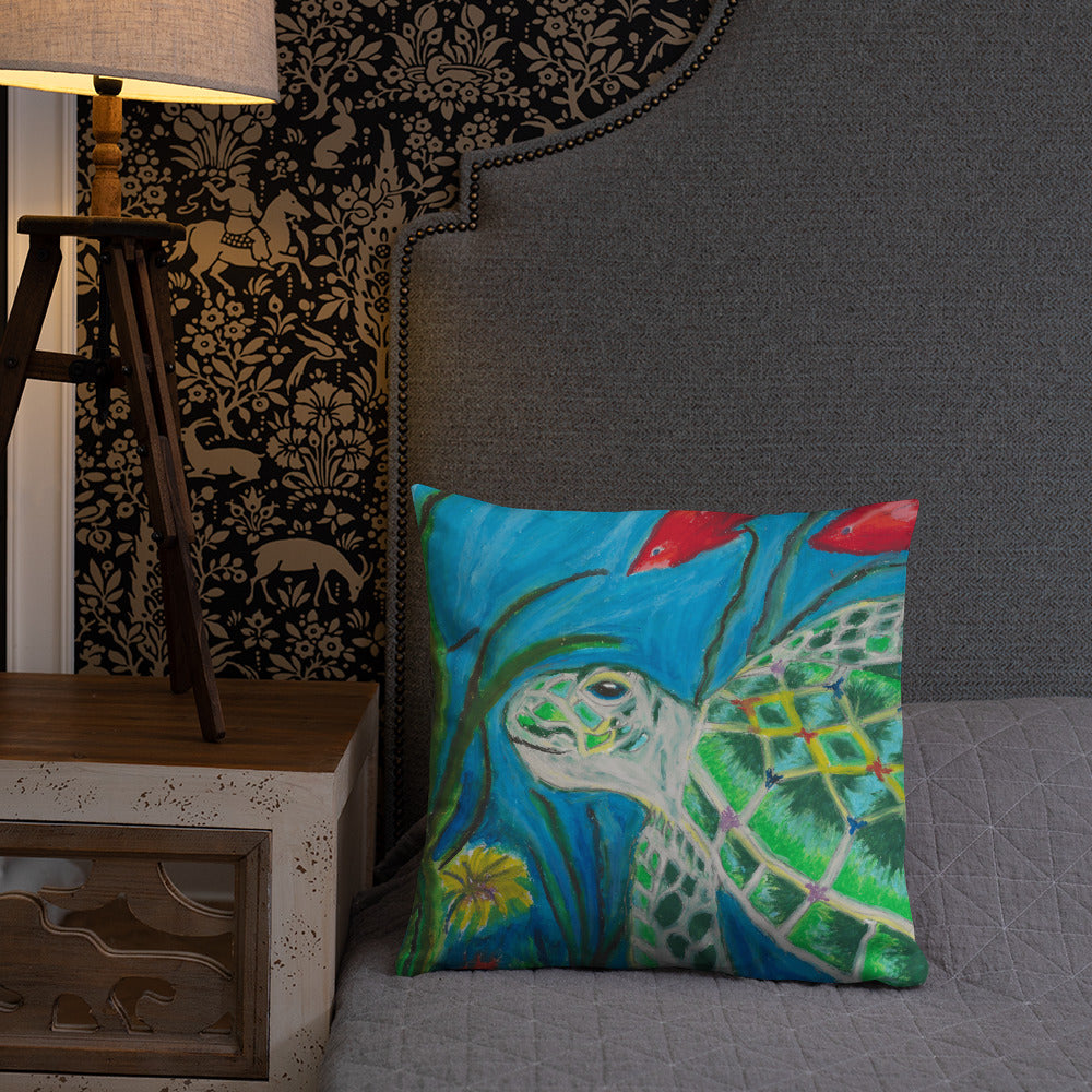 Sea Turtle Jkc Artz Gallery Basic Pillow
