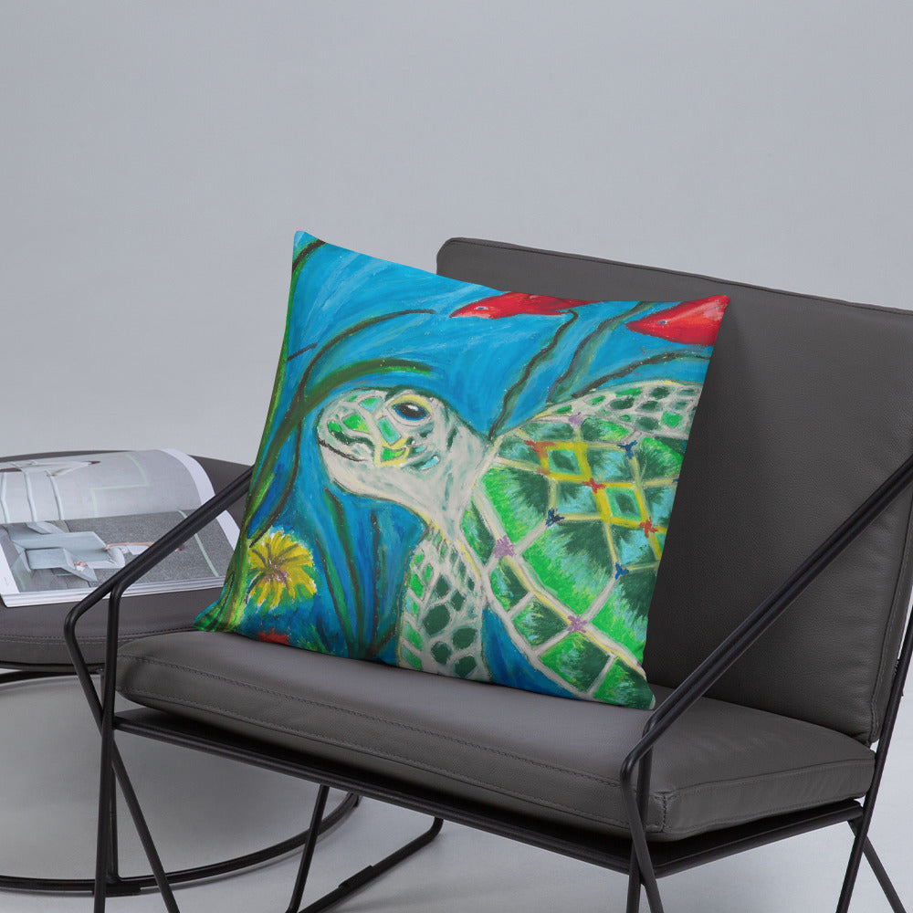 Sea Turtle Jkc Artz Gallery Basic Pillow