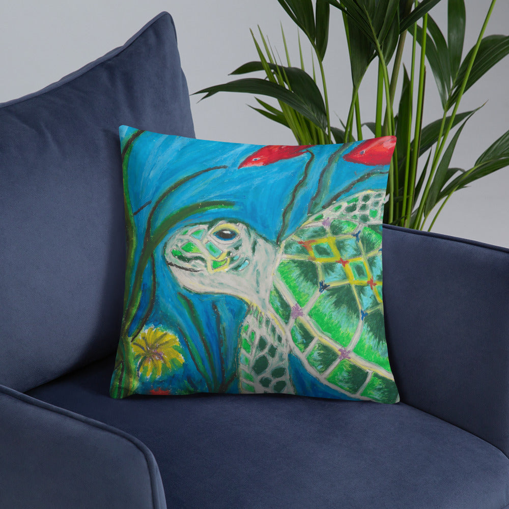 Sea Turtle Jkc Artz Gallery Basic Pillow
