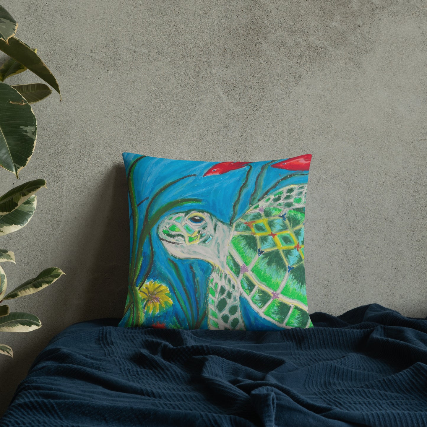 Sea Turtle Jkc Artz Gallery Basic Pillow