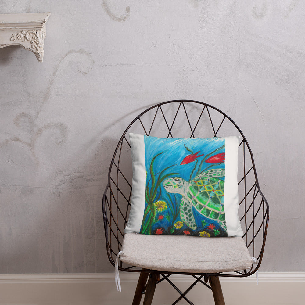 Sea Turtle Jkc Artz Gallery Basic Pillow
