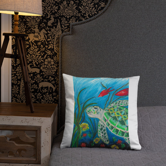 Sea Turtle Jkc Artz Gallery Basic Pillow
