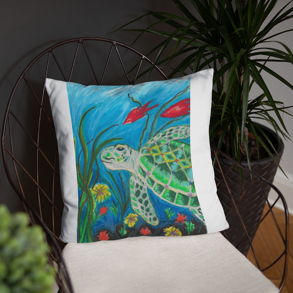 Sea Turtle Jkc Artz Gallery Basic Pillow
