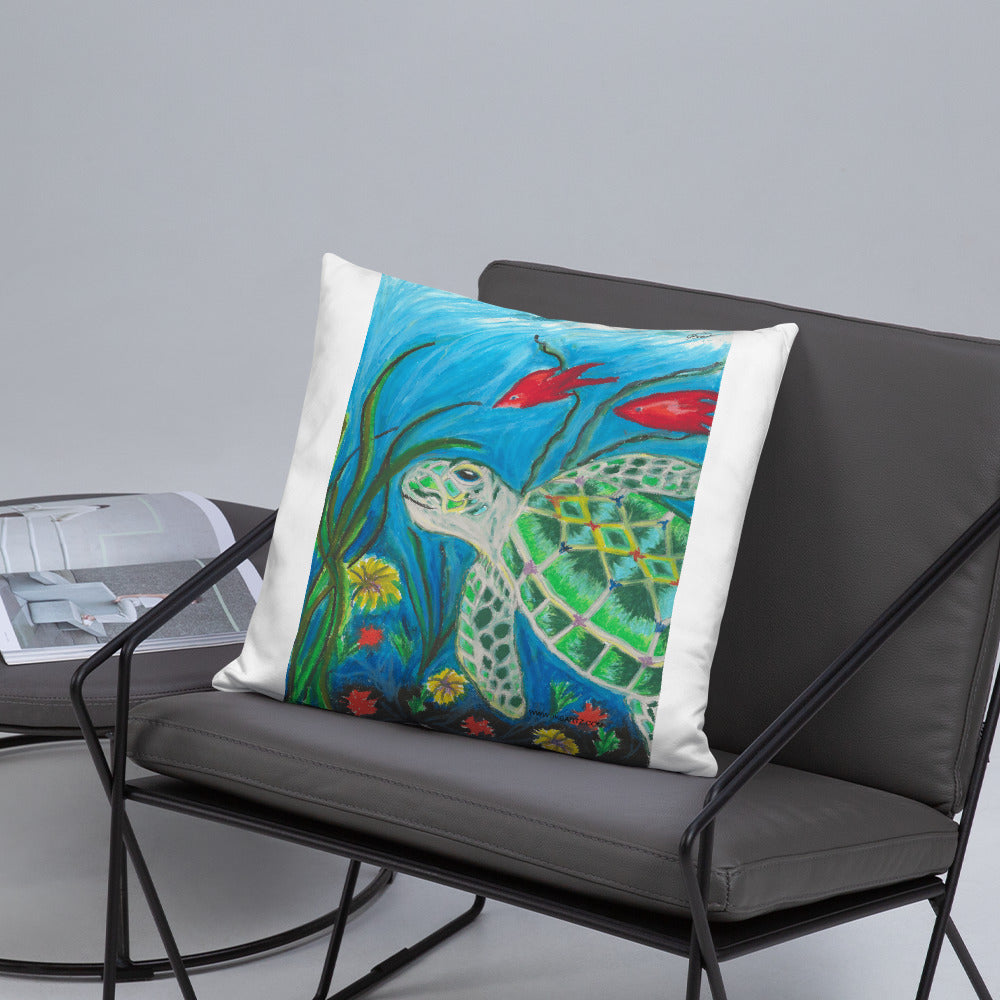 Sea Turtle Jkc Artz Gallery Basic Pillow