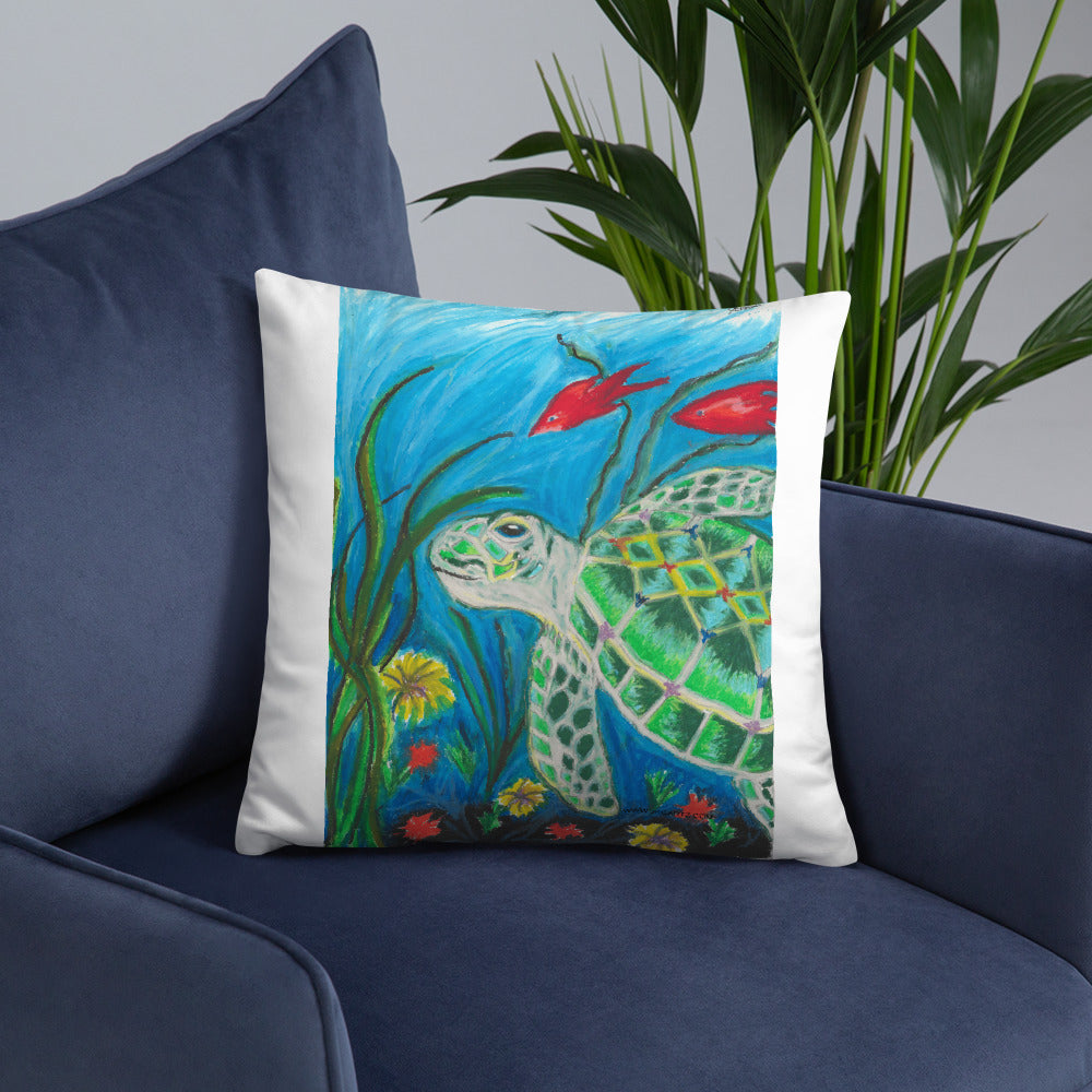 Sea Turtle Jkc Artz Gallery Basic Pillow