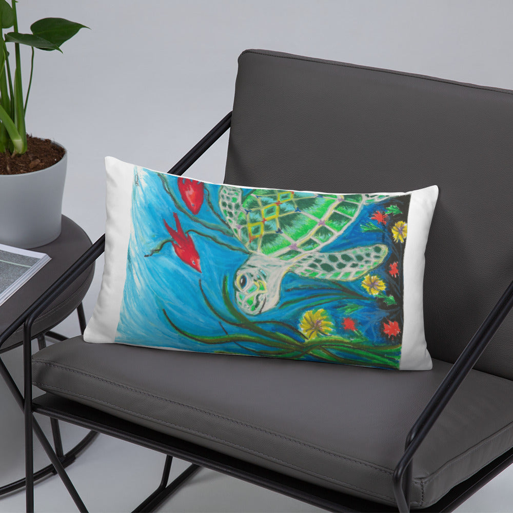 Sea Turtle Jkc Artz Gallery Basic Pillow