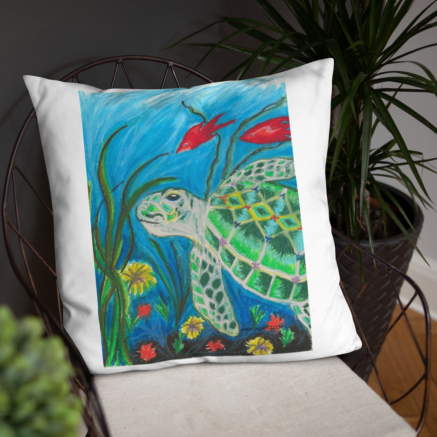 Sea Turtle Jkc Artz Gallery Basic Pillow