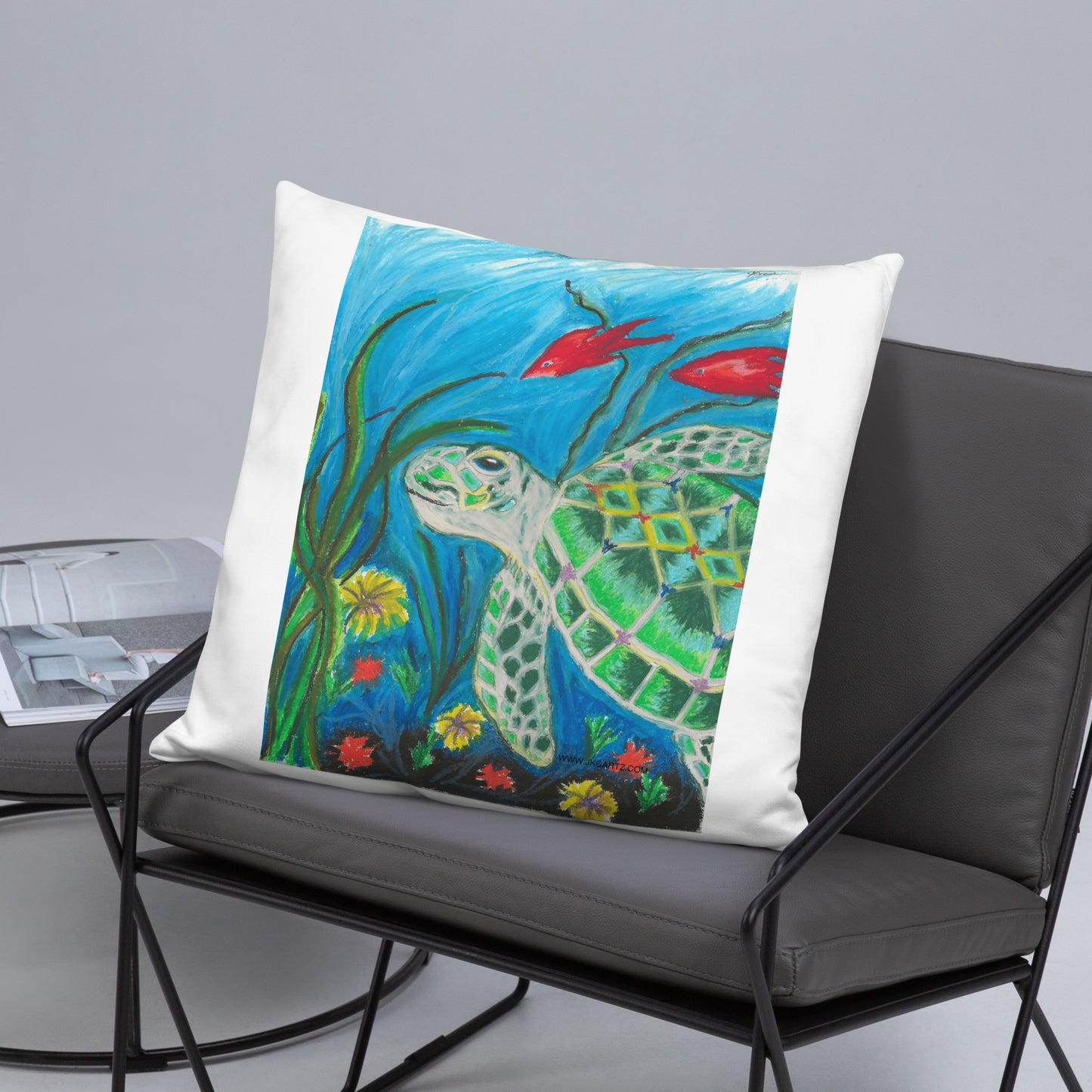 Sea Turtle Jkc Artz Gallery Basic Pillow