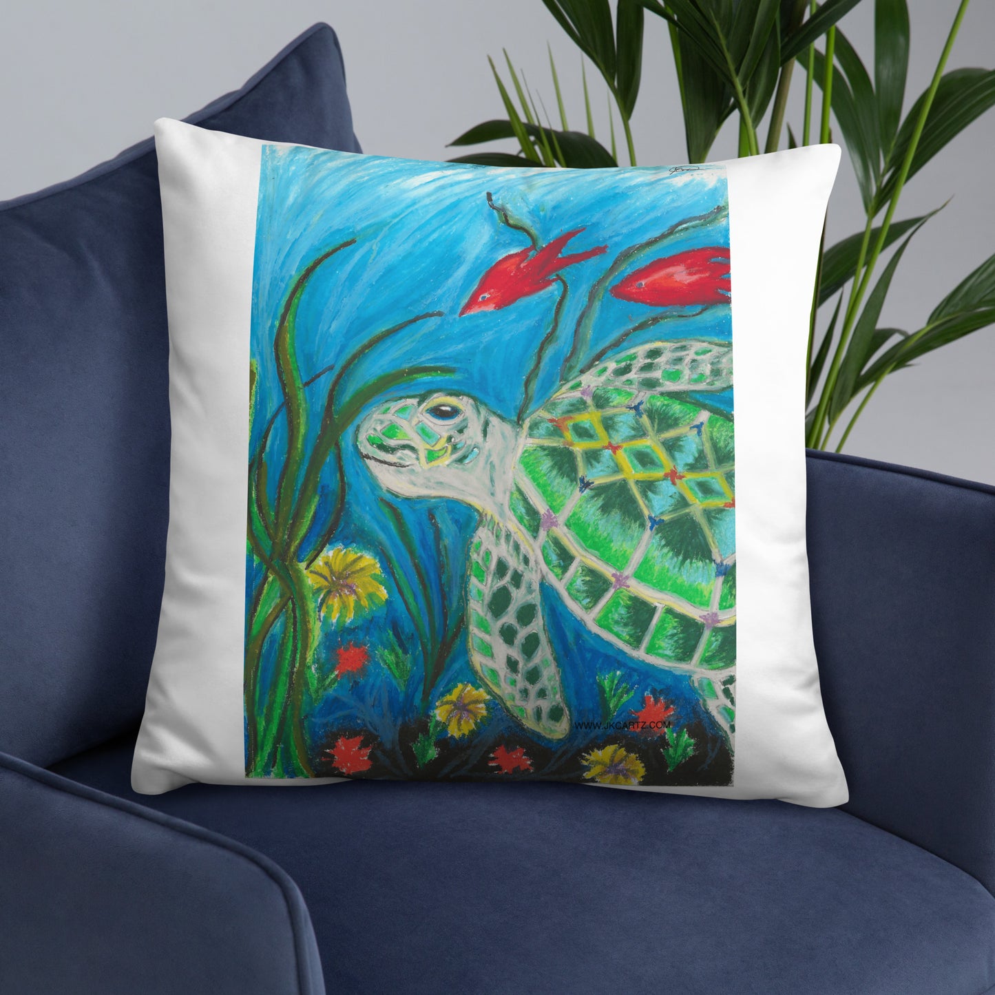 Sea Turtle Jkc Artz Gallery Basic Pillow