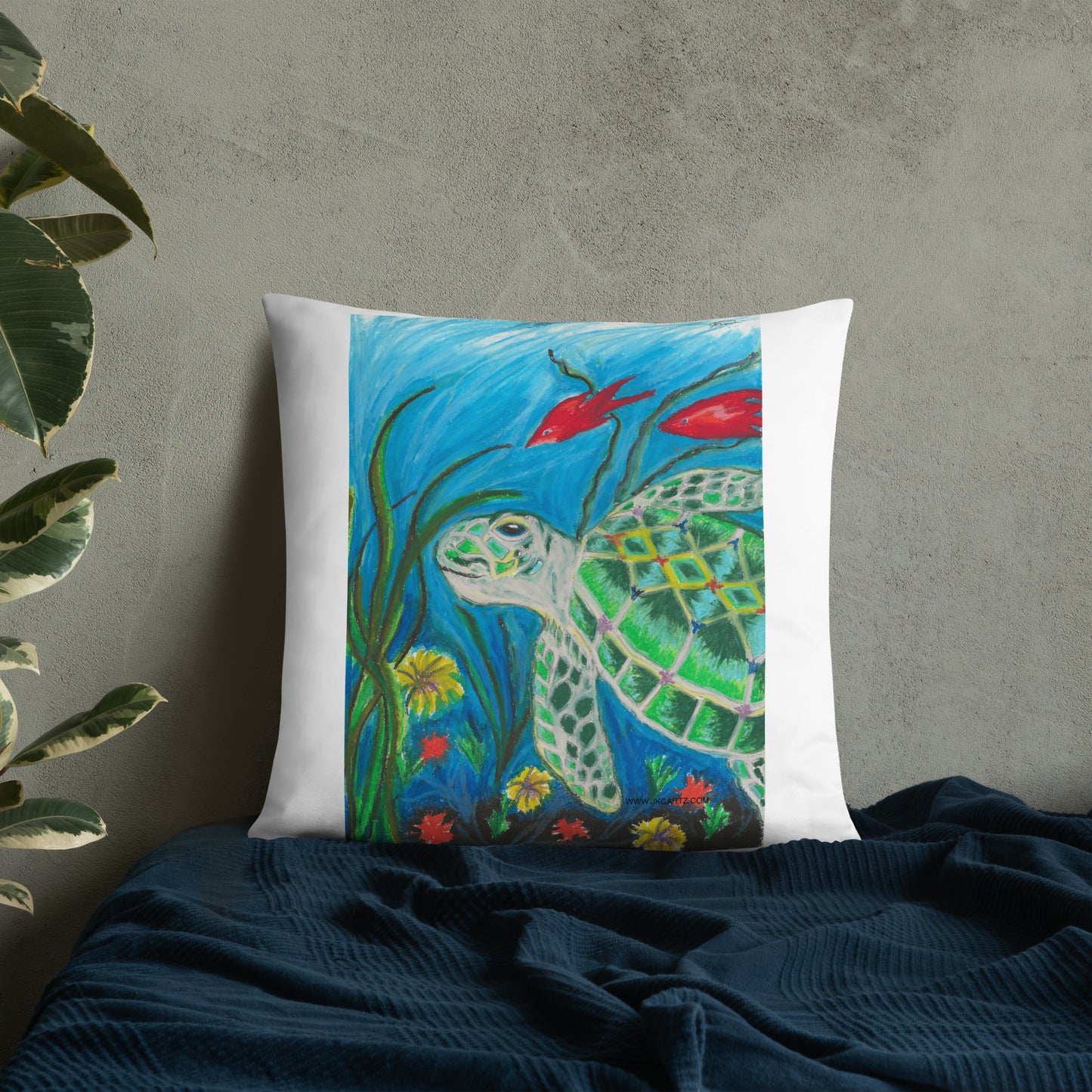 Sea Turtle Jkc Artz Gallery Basic Pillow