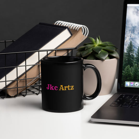 Jkc Artz Logo Black Glossy Mug