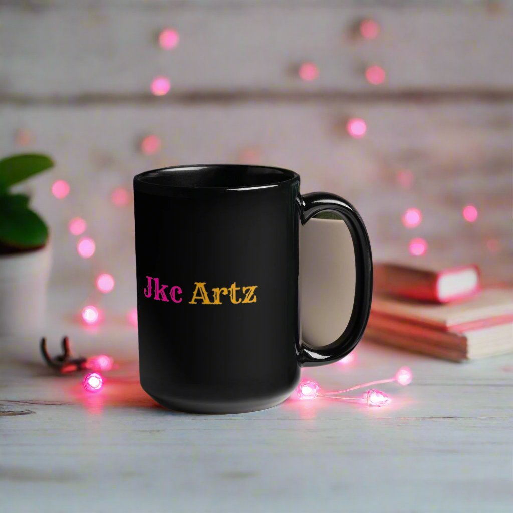 Jkc Artz Logo Black Glossy Mug
