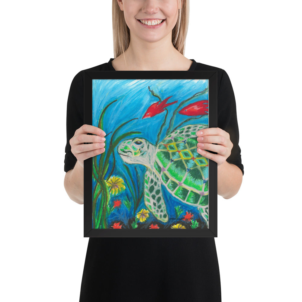 Sea Turtle Jkc Artz Gallery Framed Poster