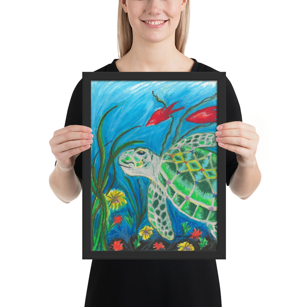 Sea Turtle Jkc Artz Gallery Framed Poster