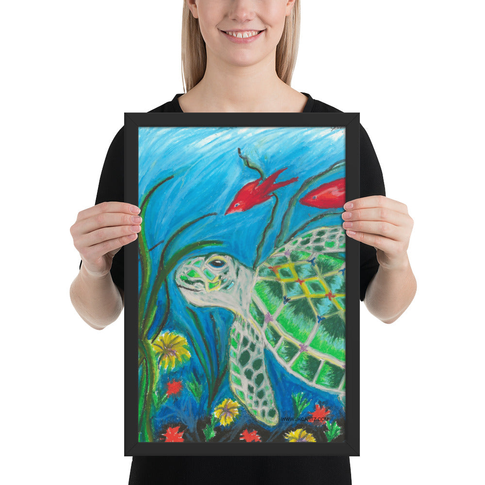 Sea Turtle Jkc Artz Gallery Framed Poster