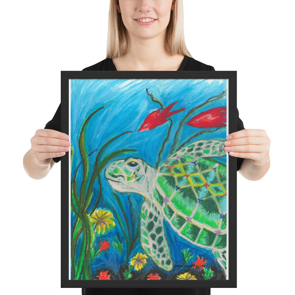 Sea Turtle Jkc Artz Gallery Framed Poster