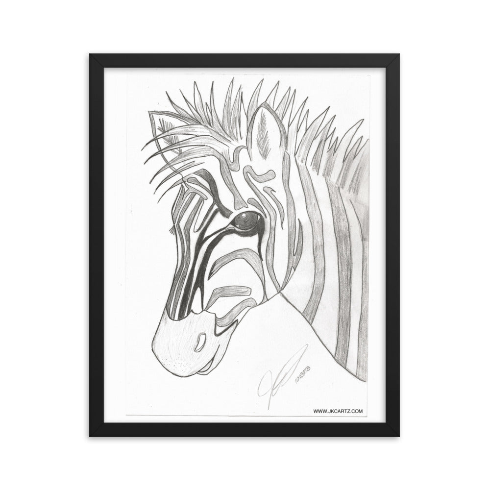 Zebra Jkc Artz Gallery Framed Poster