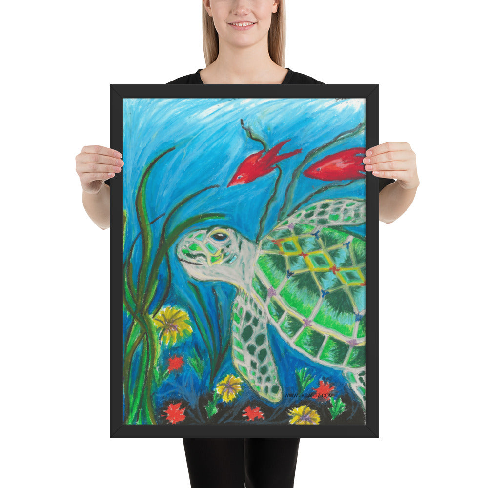 Sea Turtle Jkc Artz Gallery Framed Poster