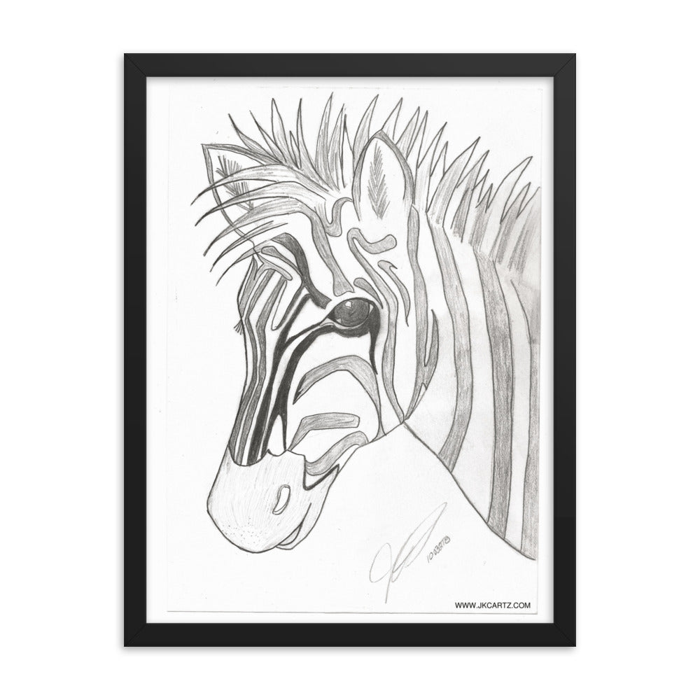 Zebra Jkc Artz Gallery Framed Poster