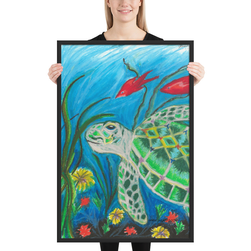 Sea Turtle Jkc Artz Gallery Framed Poster