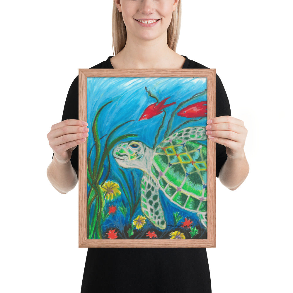 Sea Turtle Jkc Artz Gallery Framed Poster