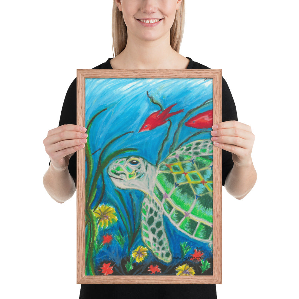 Sea Turtle Jkc Artz Gallery Framed Poster