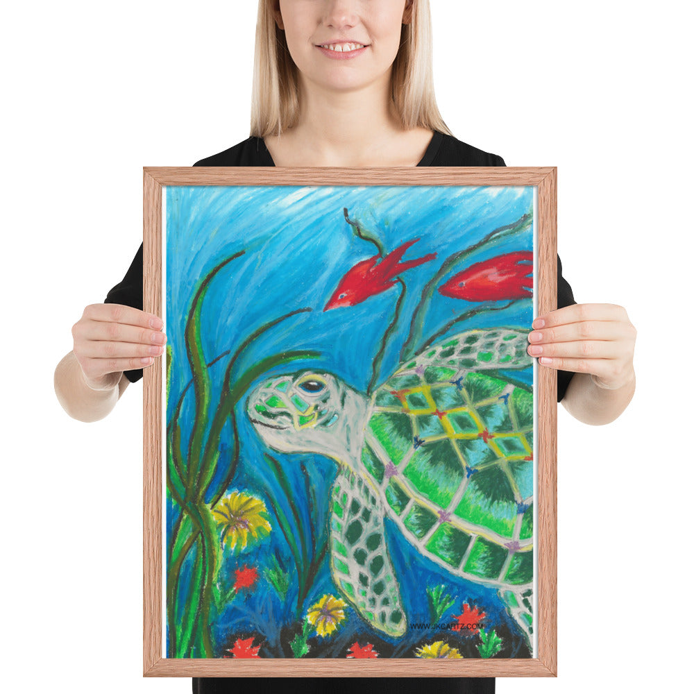 Sea Turtle Jkc Artz Gallery Framed Poster