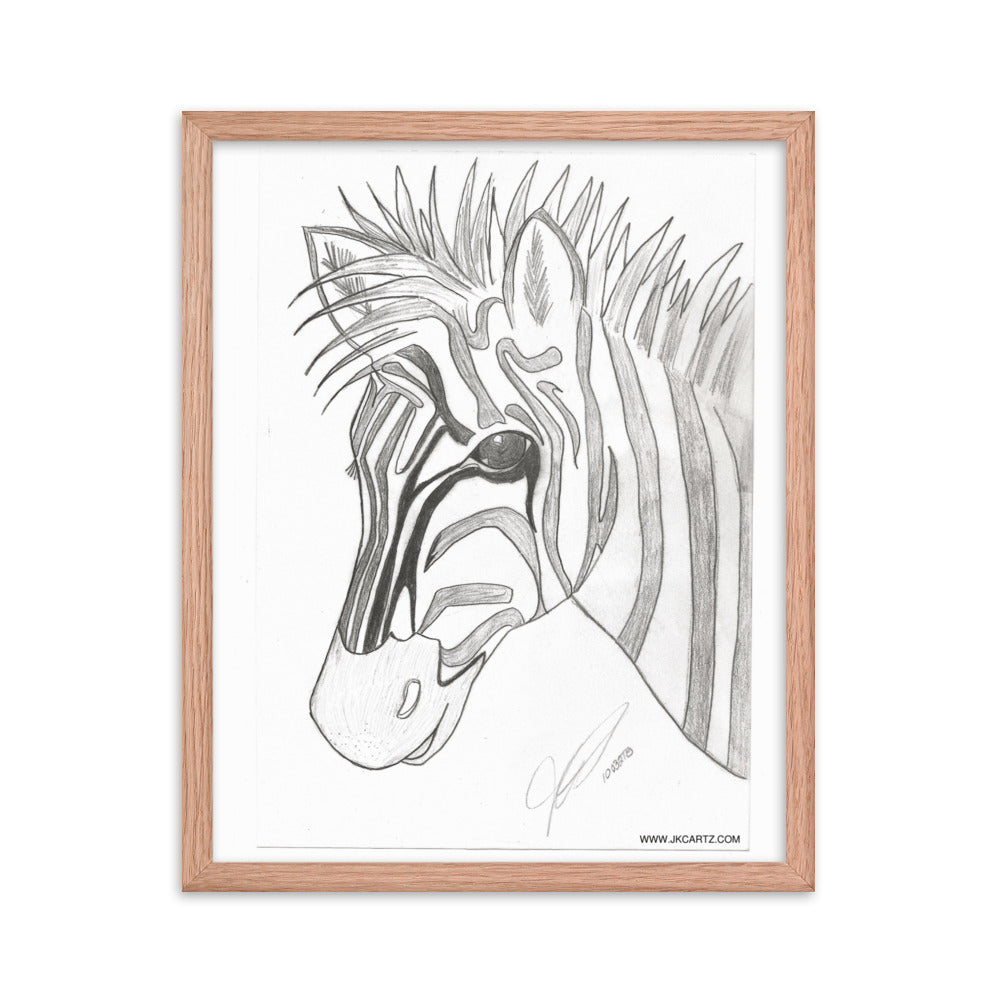 Zebra Jkc Artz Gallery Framed Poster