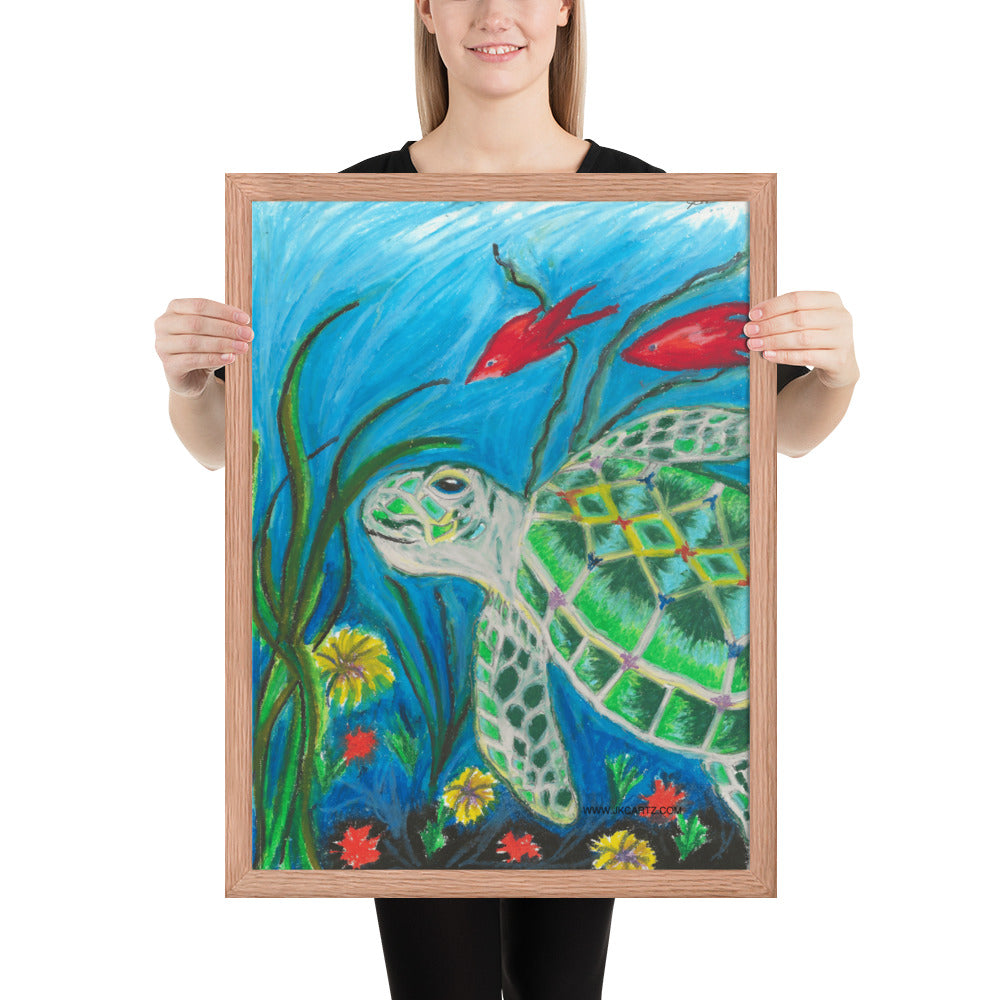 Sea Turtle Jkc Artz Gallery Framed Poster