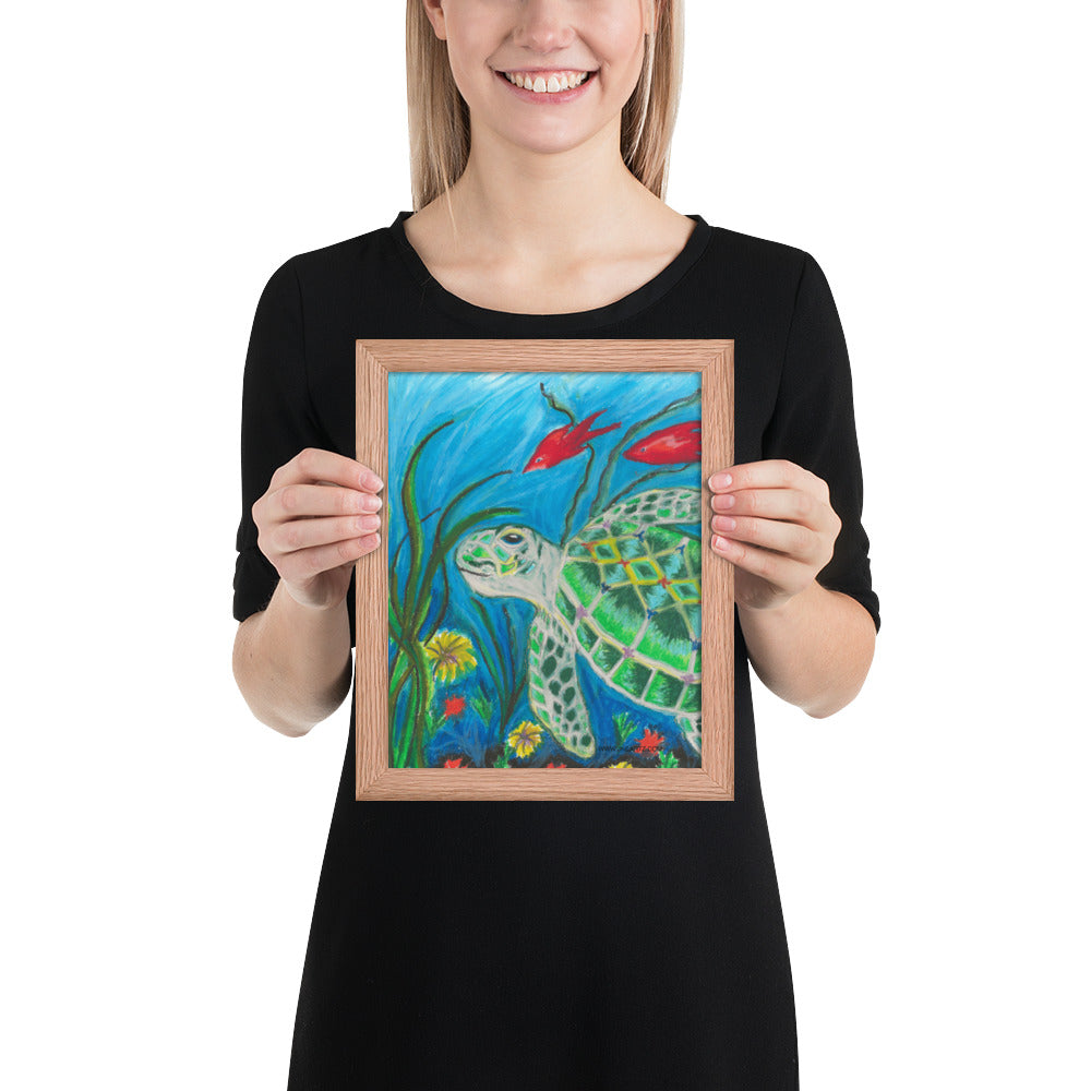 Sea Turtle Jkc Artz Gallery Framed Poster