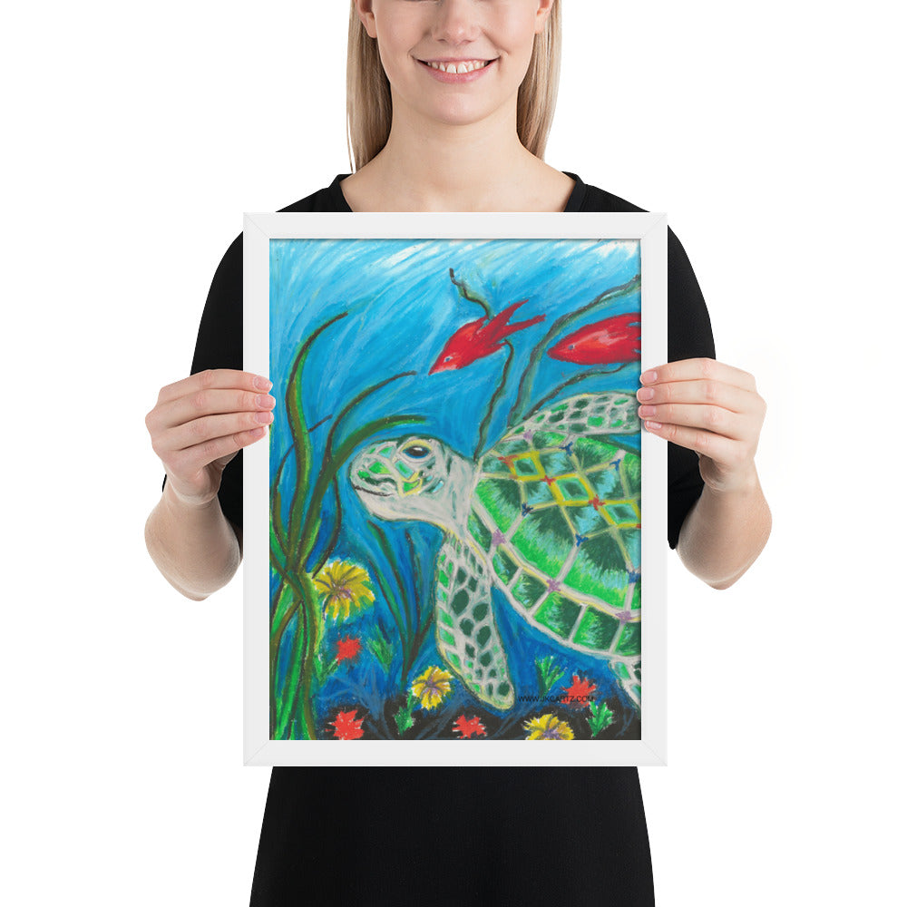 Sea Turtle Jkc Artz Gallery Framed Poster