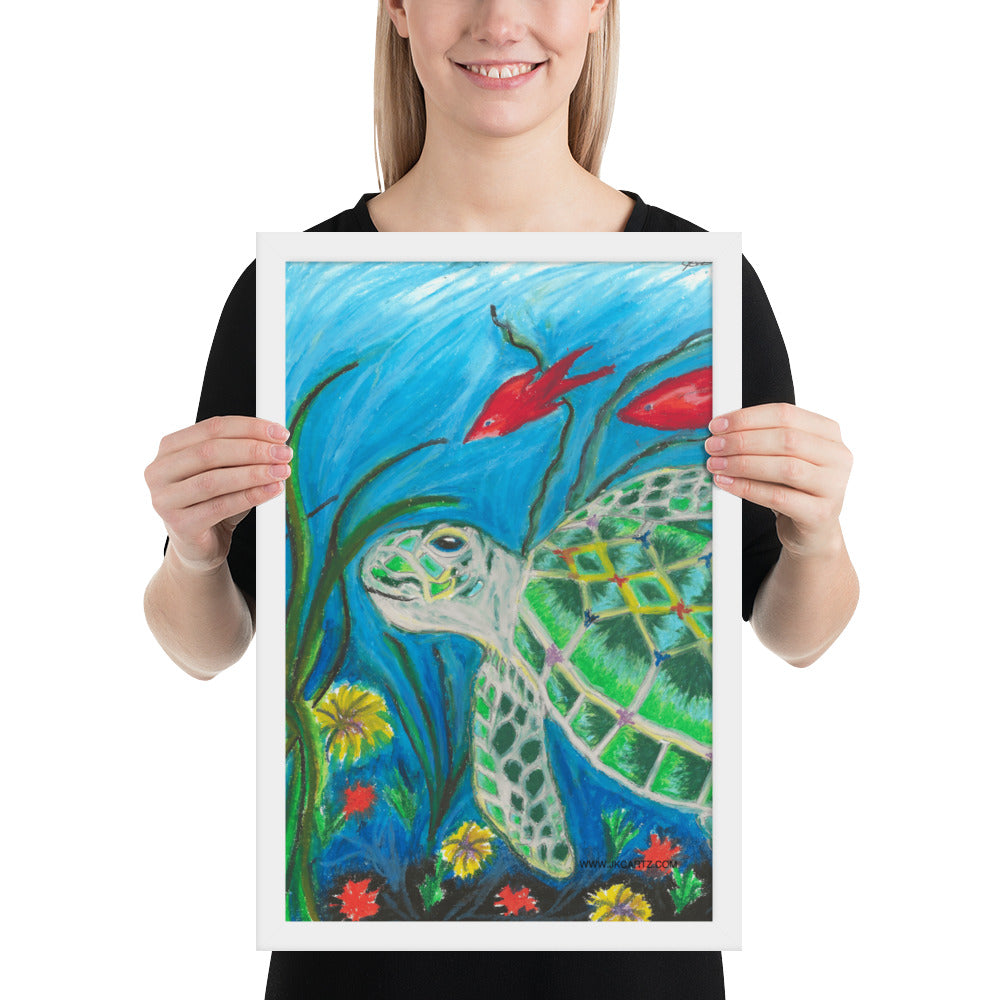 Sea Turtle Jkc Artz Gallery Framed Poster