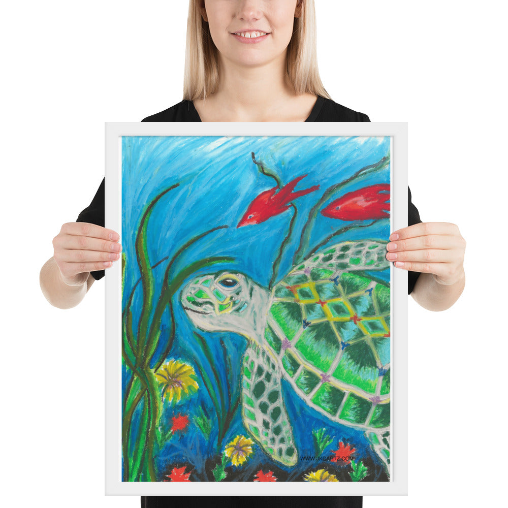 Sea Turtle Jkc Artz Gallery Framed Poster