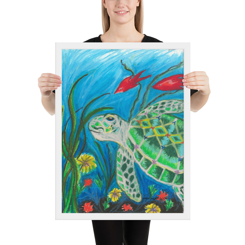 Sea Turtle Jkc Artz Gallery Framed Poster
