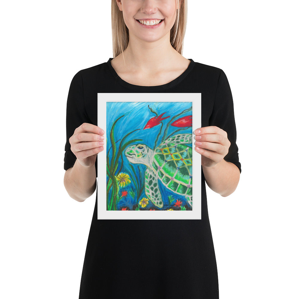 Sea Turtle Jkc Artz Gallery Framed Poster