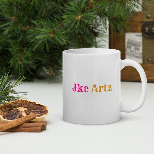 Jkc Artz Logo White Glossy Mug