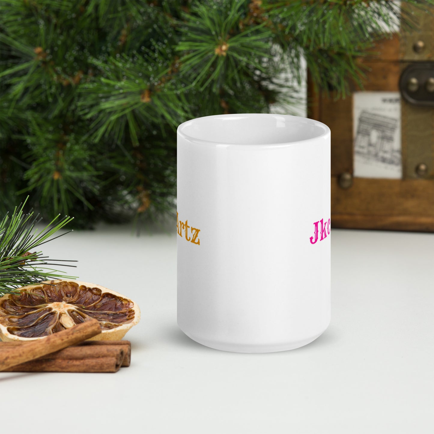 Jkc Artz Logo White Glossy Mug