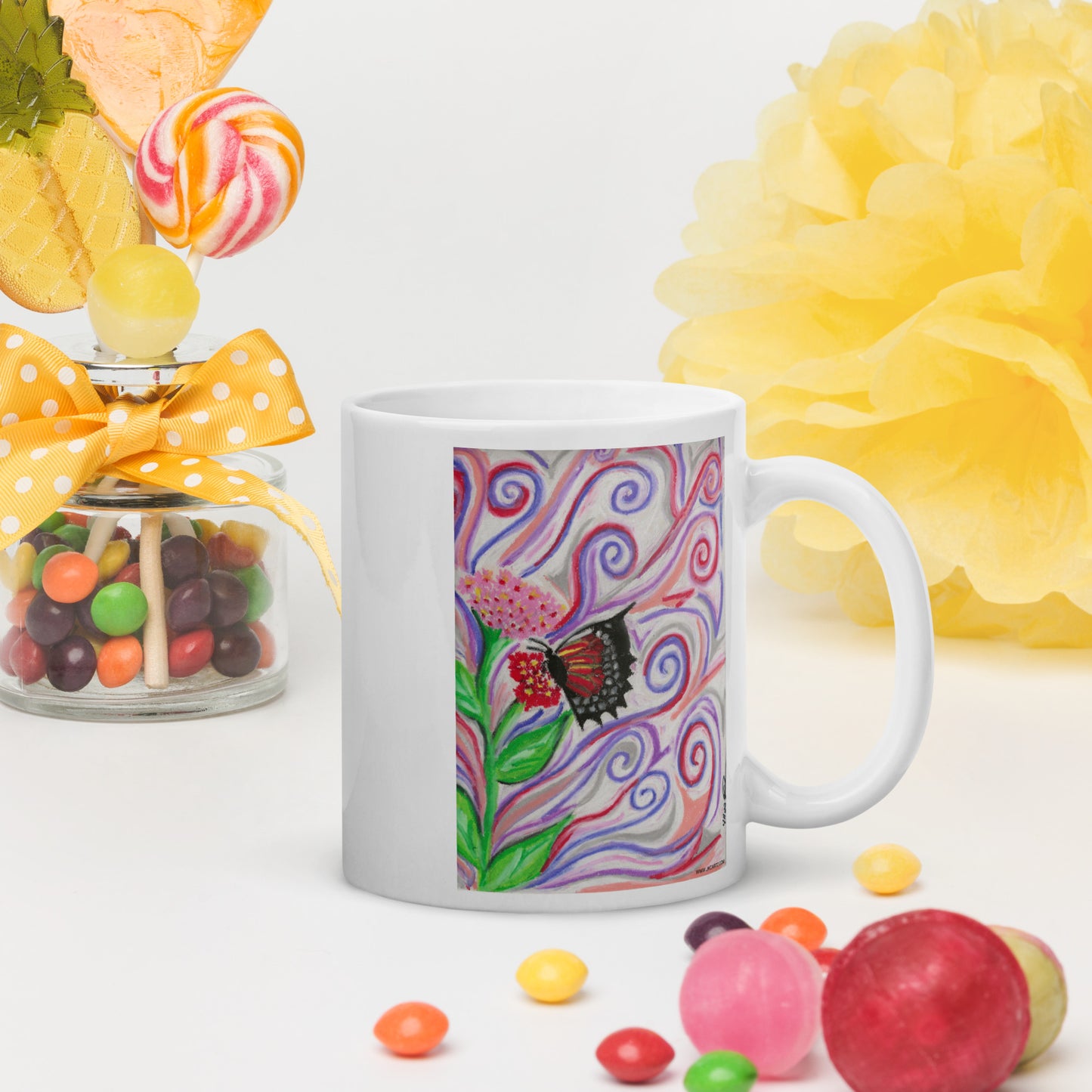 Whimsical Butterfly Jkc Artz Gallery White Mug