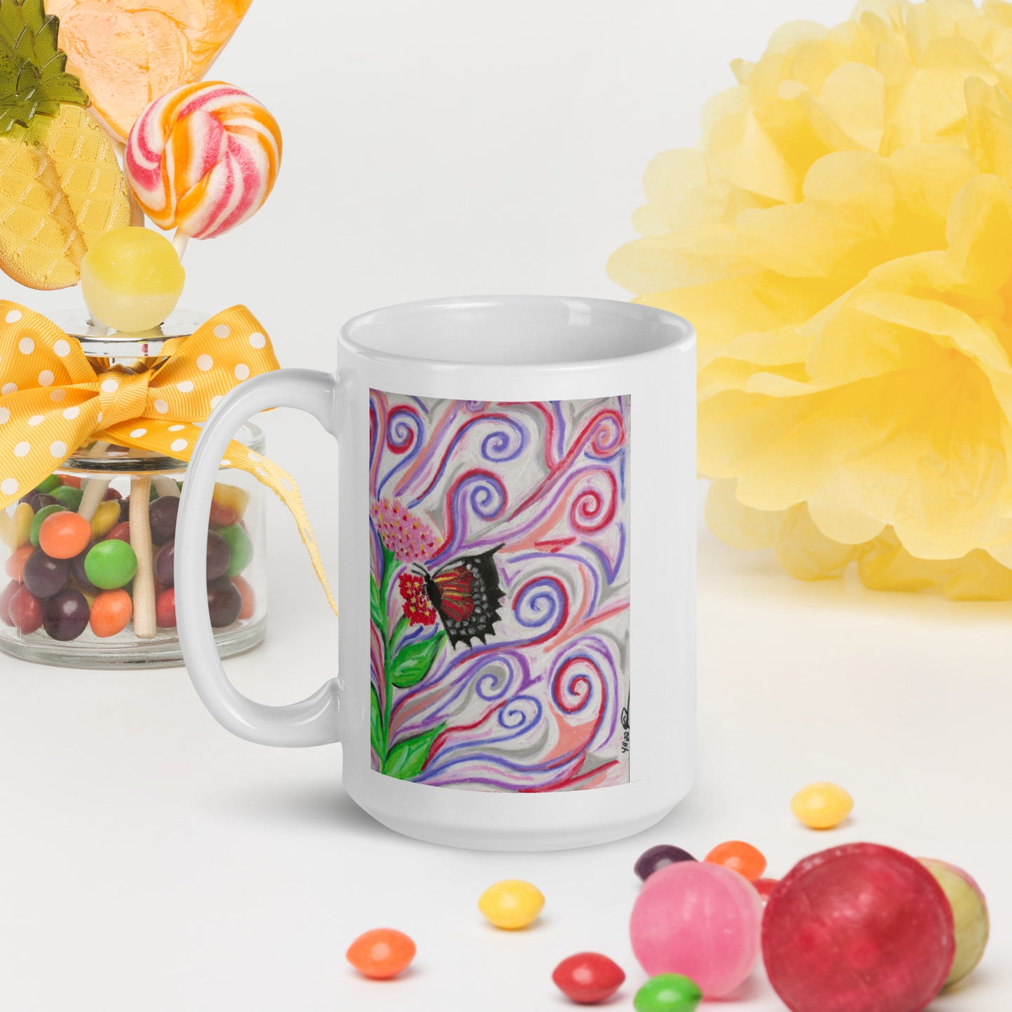 Whimsical Butterfly Jkc Artz Gallery White Mug