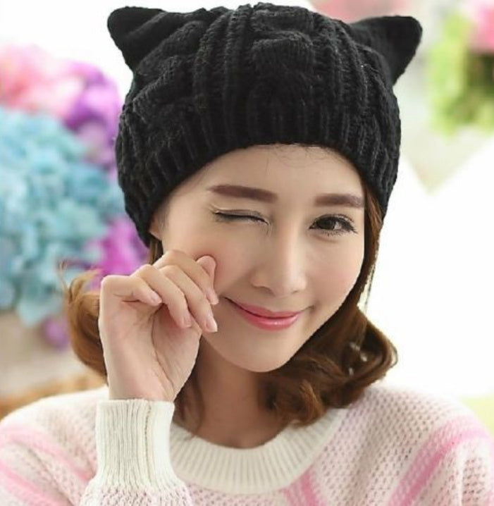 *NEW* Cute Knitted Cat Ear Beanie For Winter