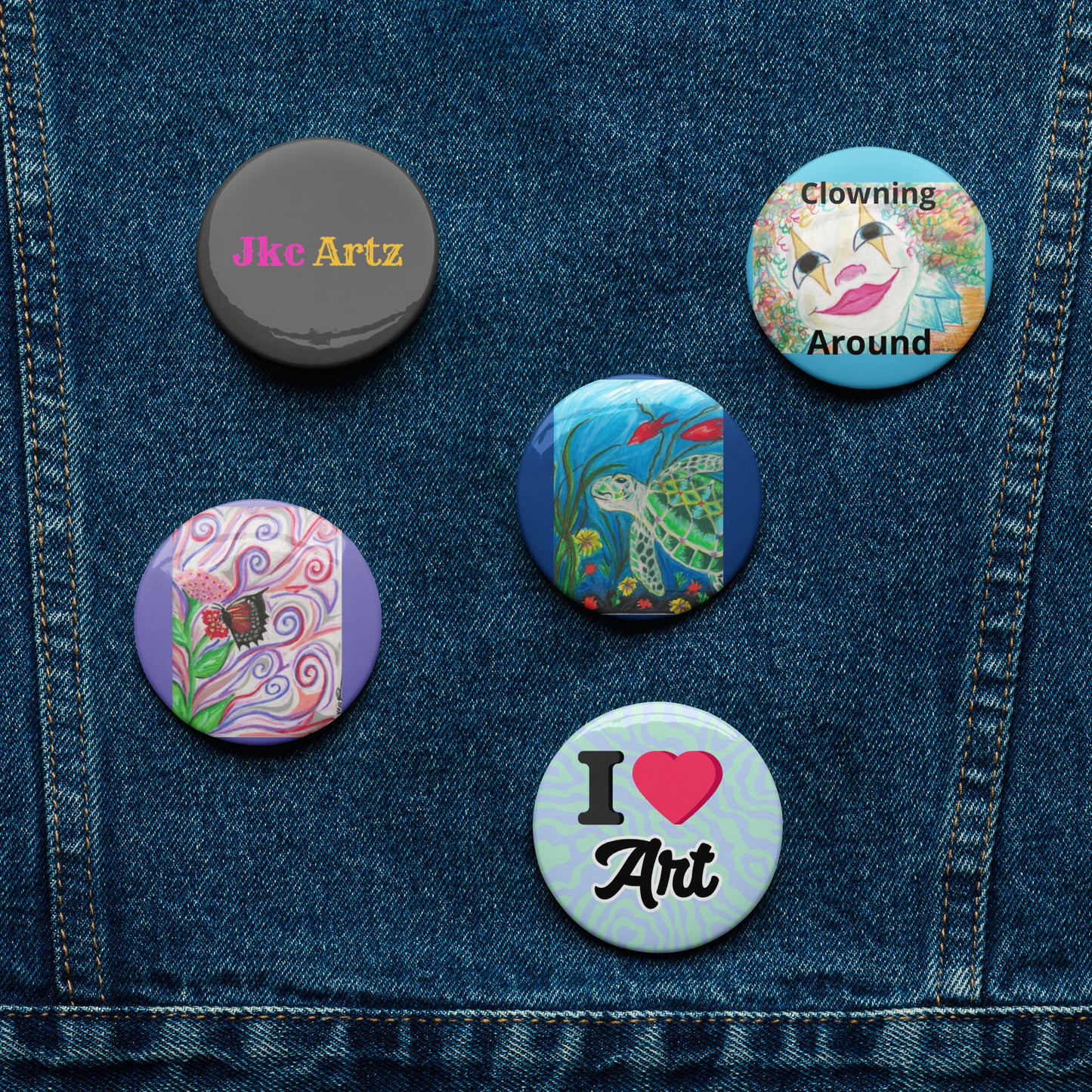 *New* JKC Artz Gallery 5 Count Button Set