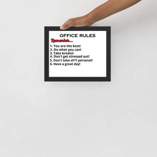 WFH (Work From Home) Office Rules Sign